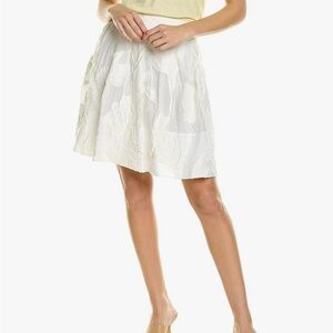 Vince Cream Floral A-Line Skirt